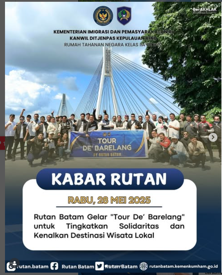 Rutan Batam Gelar "Tour De’ Barelang" untuk Tingkatkan Solidaritas dan Kenalkan Destinasi Wisata Lokal
