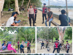 Polsek Bunguran Barat Gelar Patroli Kamtibmas di Pantai Maros: Pastikan Keamanan Wisatawan Selama Libur Idul Adha