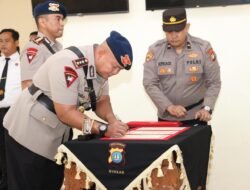 KAPOLDA KEPRI PIMPIN SERTIJAB IRWASDA, DANSAT BRIMOB DAN KAPOLRES KEPULAUAN ANAMBAS POLDA KEPRI