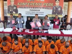 Polresta Banyuwangi Bekuk 43 Tersangka, sita 150 gram sabu dan 159 ribu Okerbaya