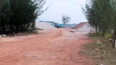 Gundukan Pasir Mengunyung Di Pesisir Laut Bengkong Tuai Sorotan Publik